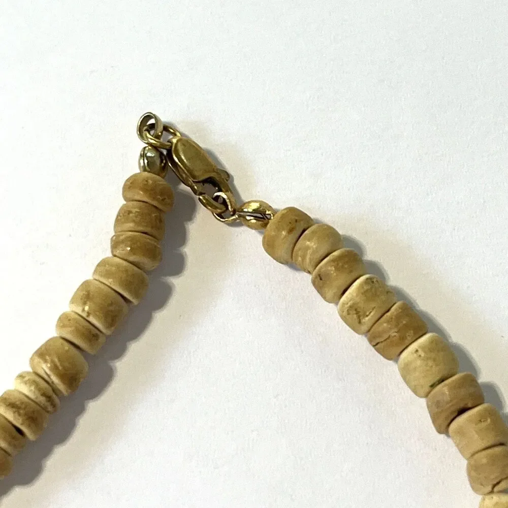 VTG Zebra Necklace Bovine Bone Hand-Carved Painted Safari Beaded Multi-Strand